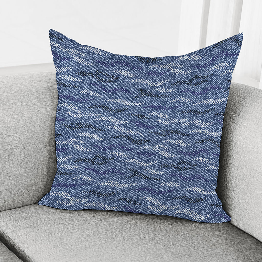 Camo Denim Jeans Pattern Print Pillow Cover