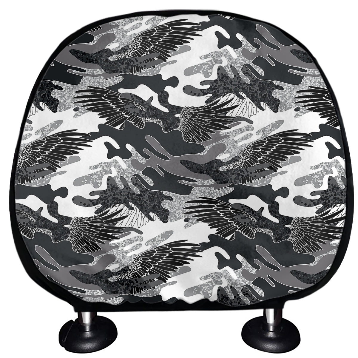 Camouflage Dazzle Wings Pattern Print Car Headrest Covers