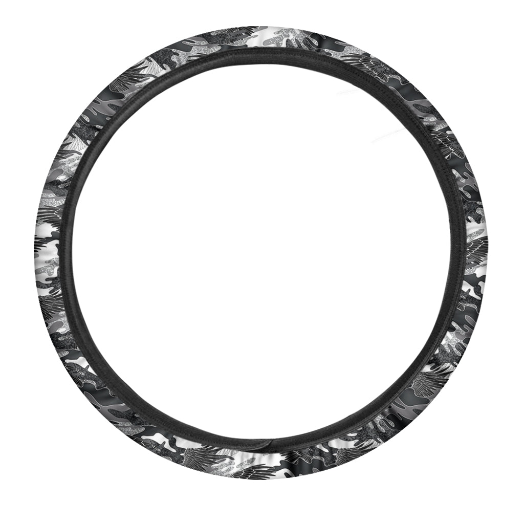 Camouflage Dazzle Wings Pattern Print Car Steering Wheel Cover