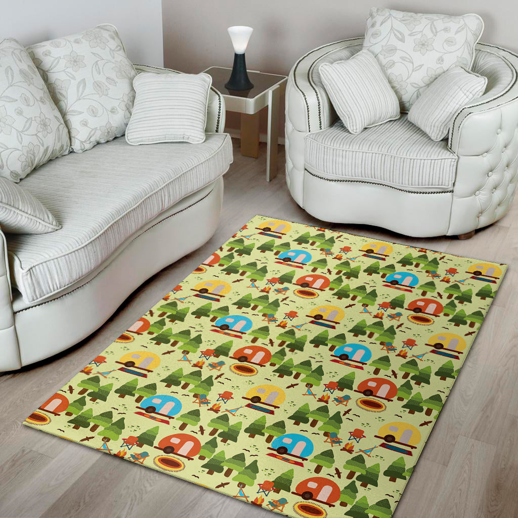 Camping Picnic Pattern Print Area Rug