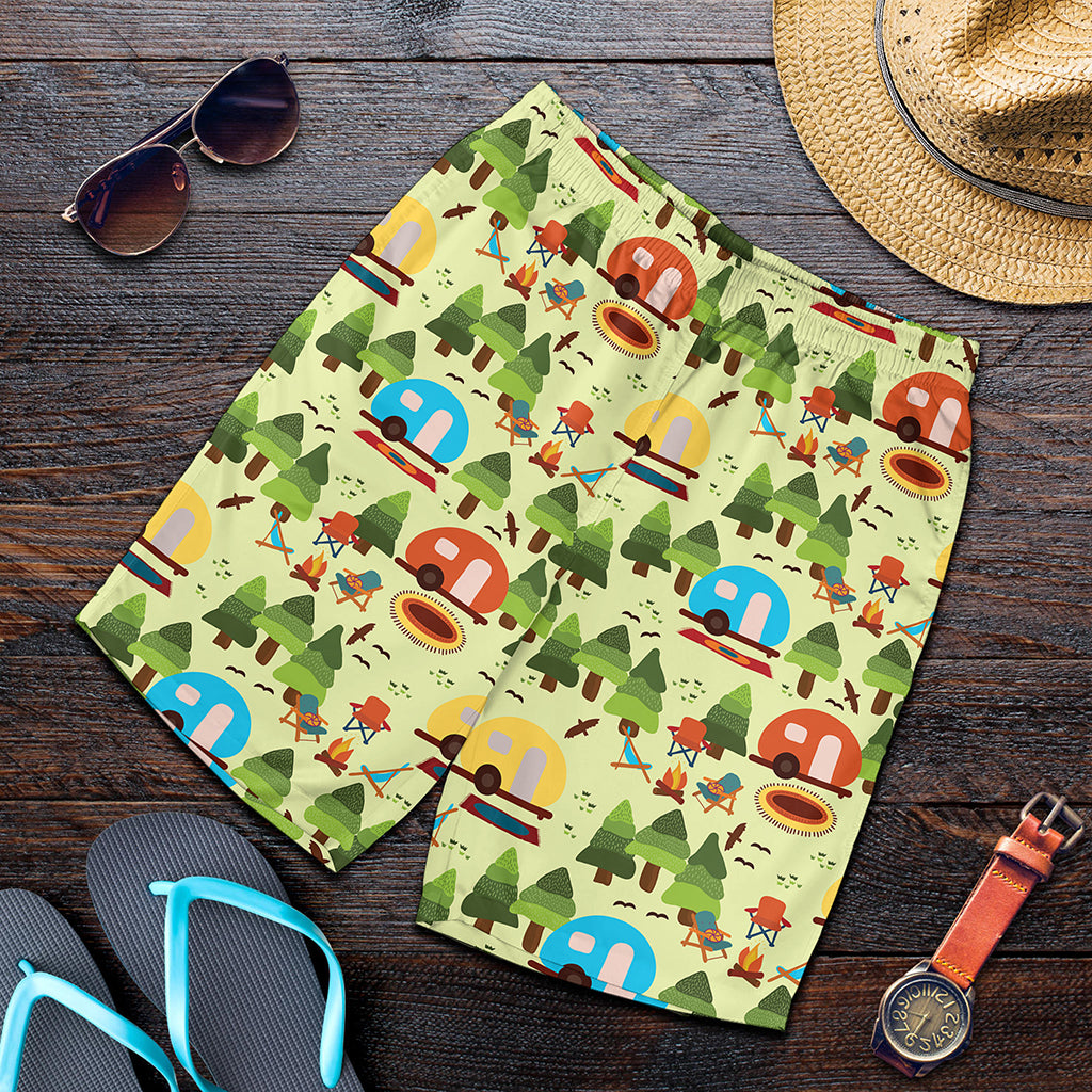 Camping Picnic Pattern Print Men's Shorts