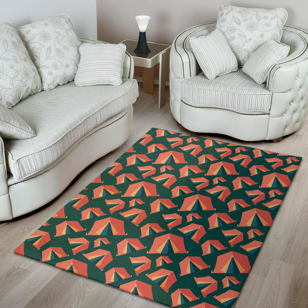 Camping Tent Pattern Print Area Rug