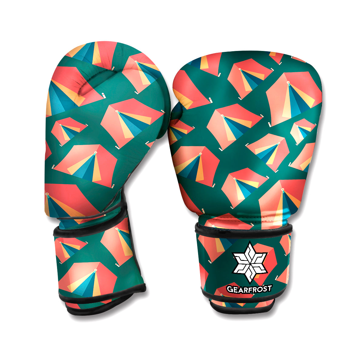 Camping Tent Pattern Print Boxing Gloves