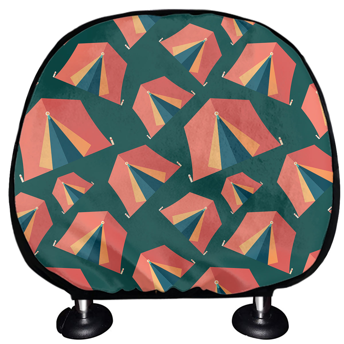 Camping Tent Pattern Print Car Headrest Covers