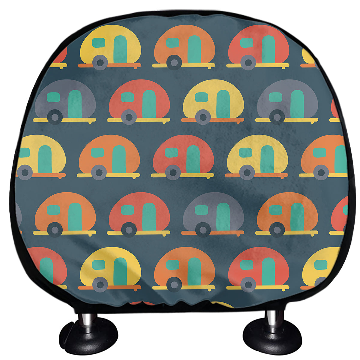 Camping Van Pattern Print Car Headrest Covers