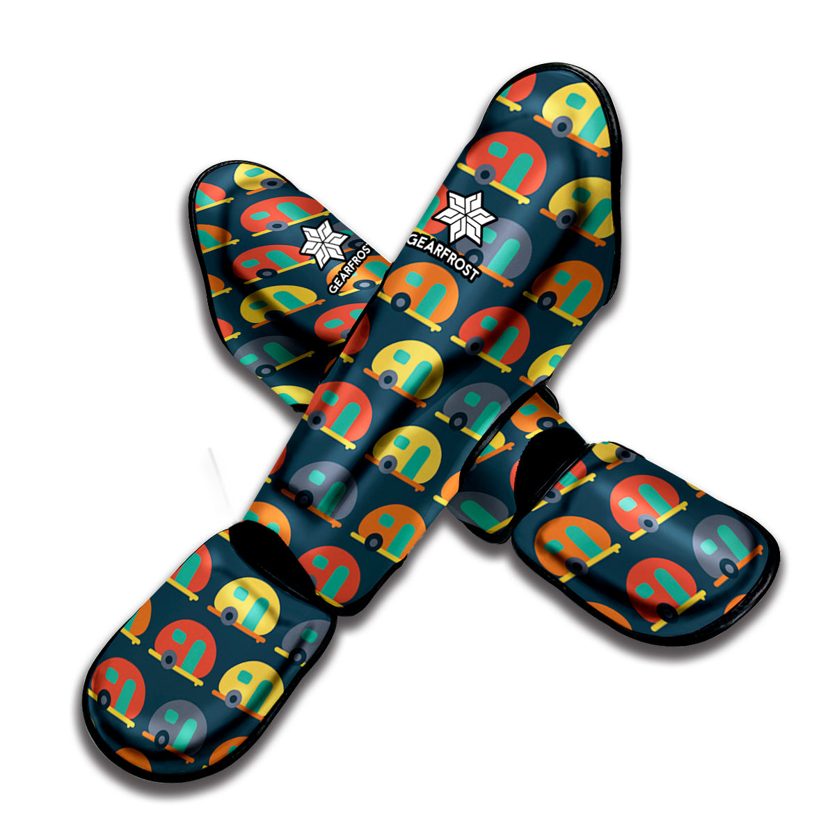 Camping Van Pattern Print Muay Thai Shin Guard