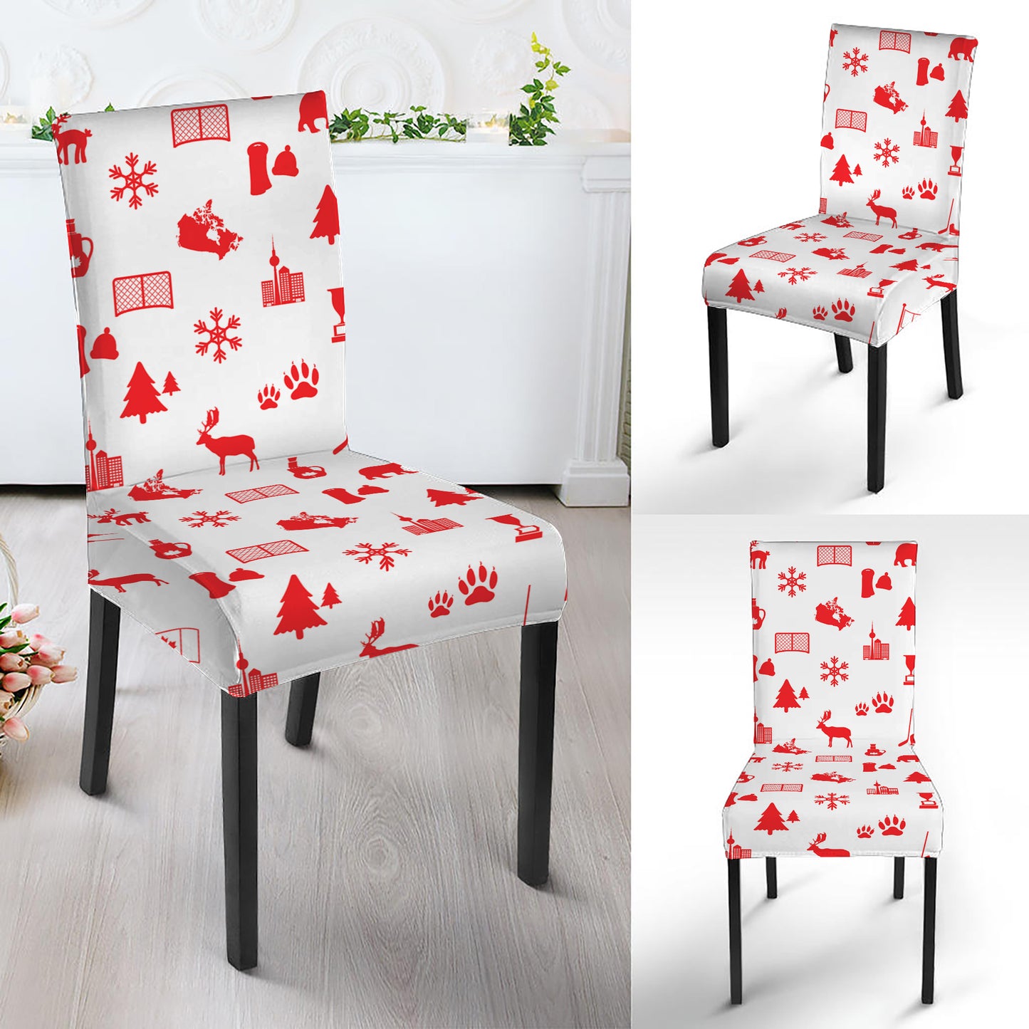 Canada Country Pattern Print Dining Chair Slipcover
