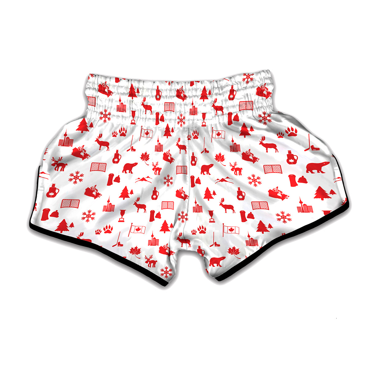 Canada Country Pattern Print Muay Thai Boxing Shorts
