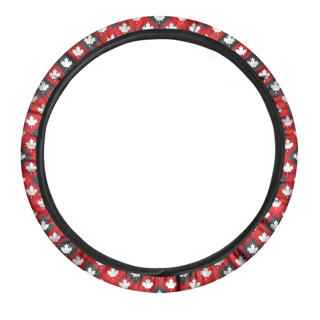 Canada Maple Leaf Pattern Print Car Steering Wheel Cover
