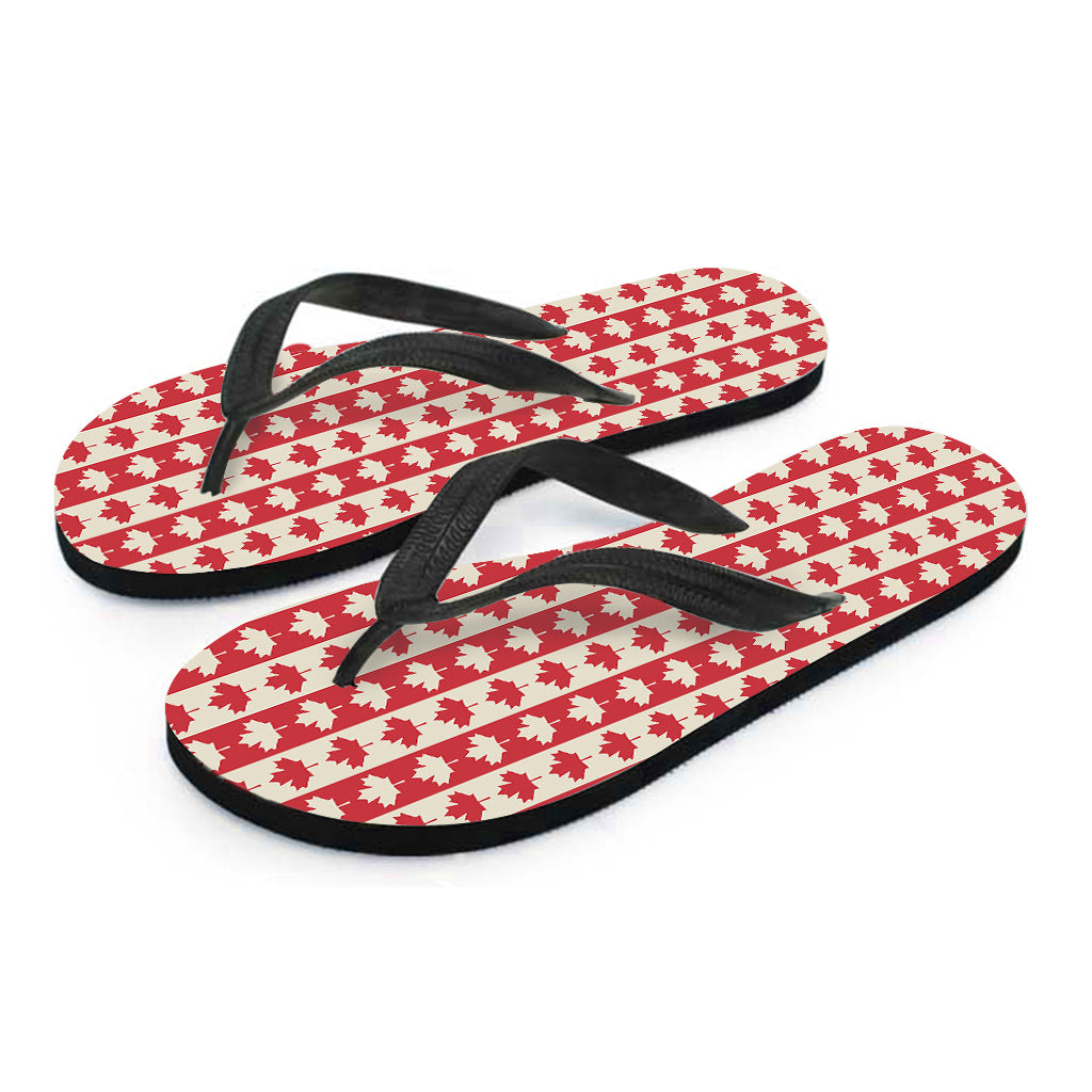 Canadian Maple Leaf Pattern Print Flip Flops