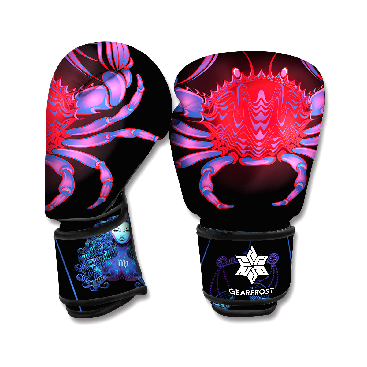 Cancer And Astrological Signs Print Boxing Gloves