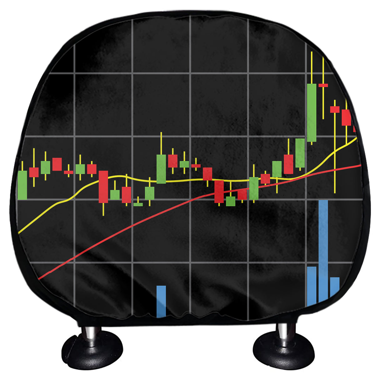 Candlestick Stock Graph Chart Print Car Headrest Covers