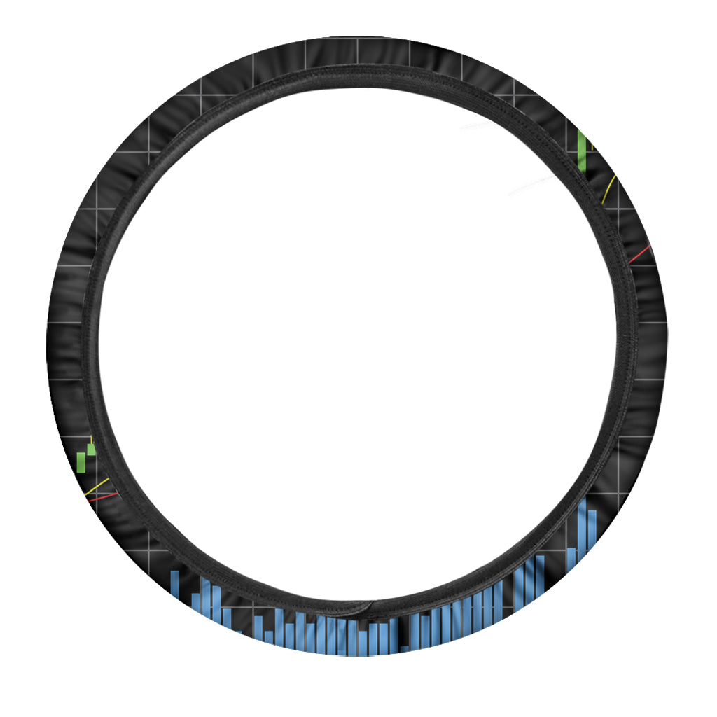 Candlestick Stock Graph Chart Print Car Steering Wheel Cover