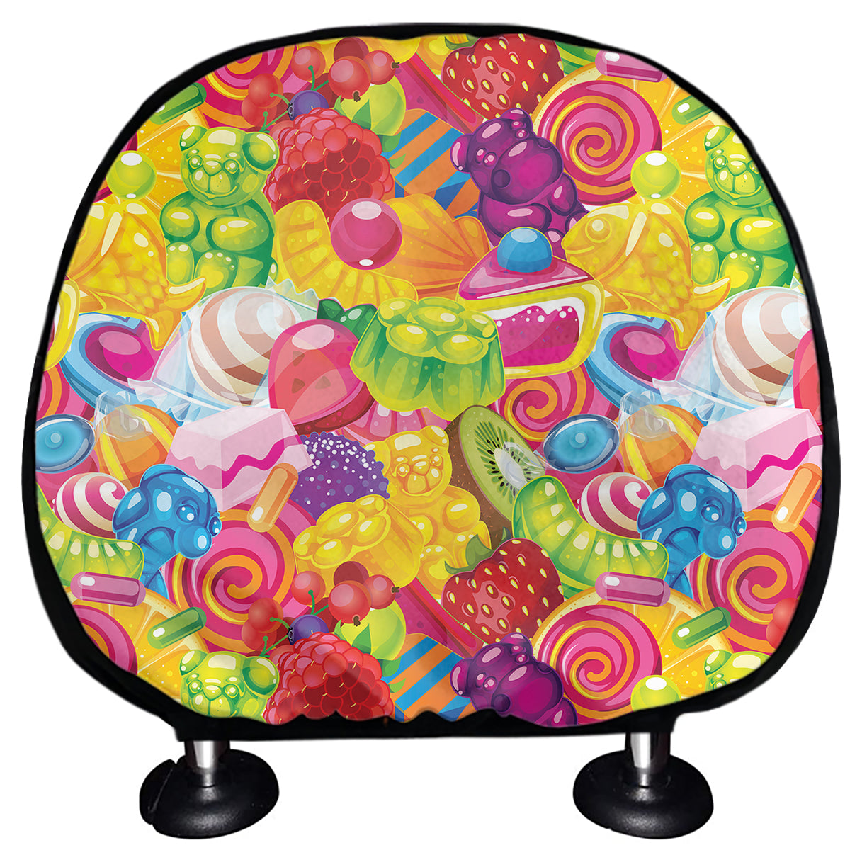 Candy And Jelly Pattern Print Car Headrest Covers