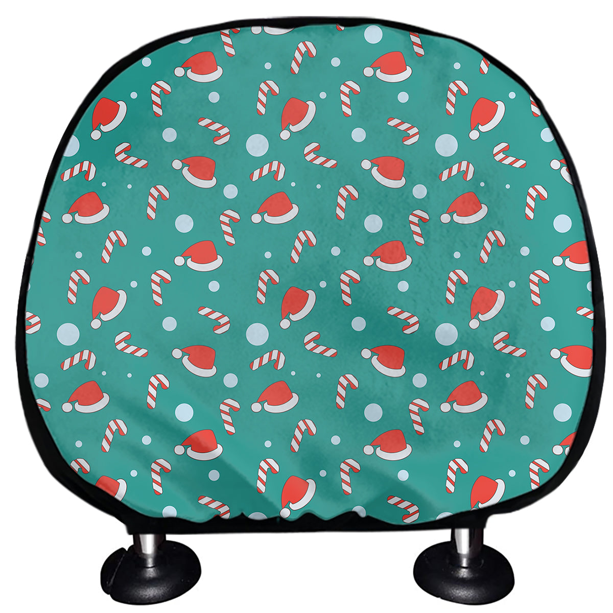 Candy And Santa Claus Hat Pattern Print Car Headrest Covers