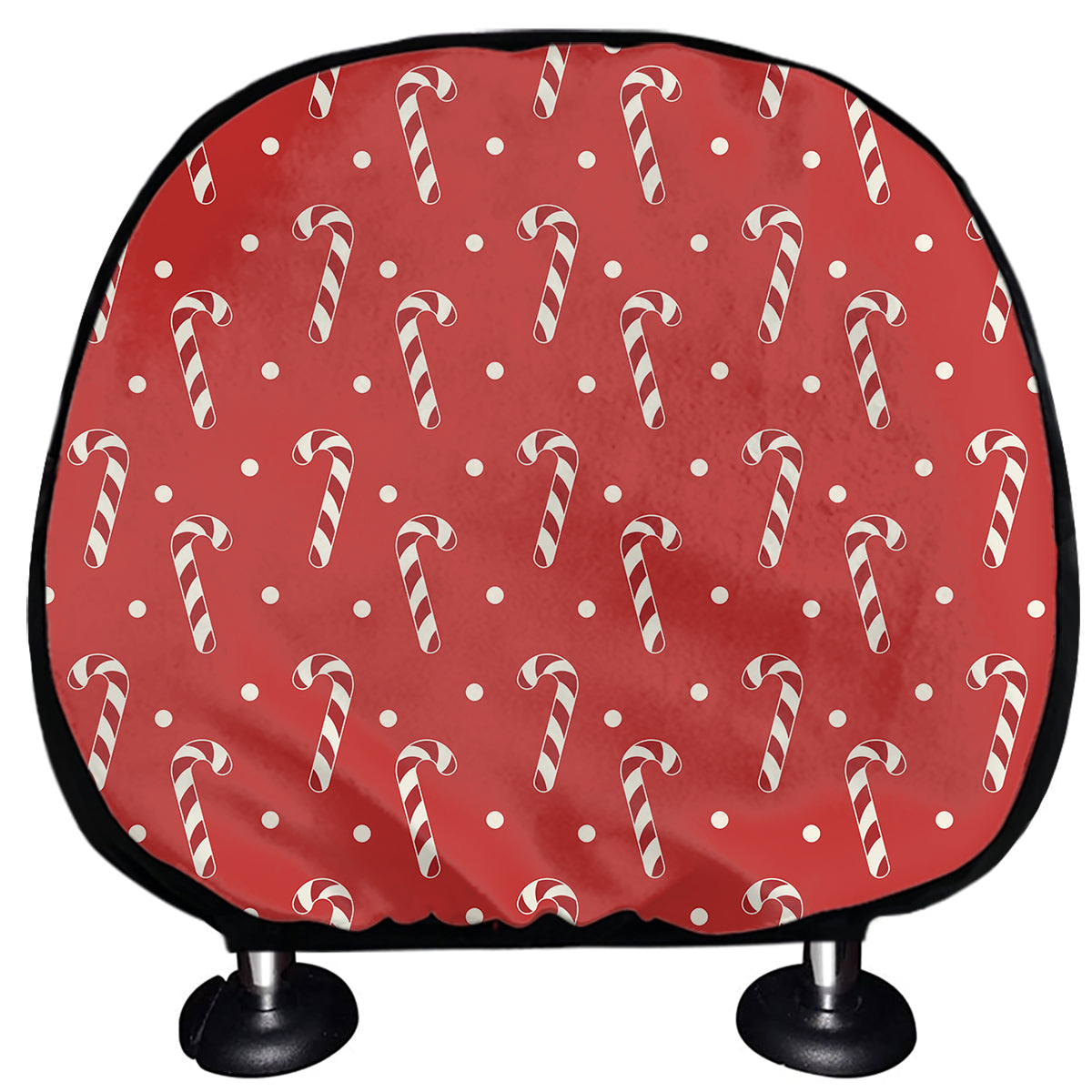 Candy Cane Polka Dot Pattern Print Car Headrest Covers
