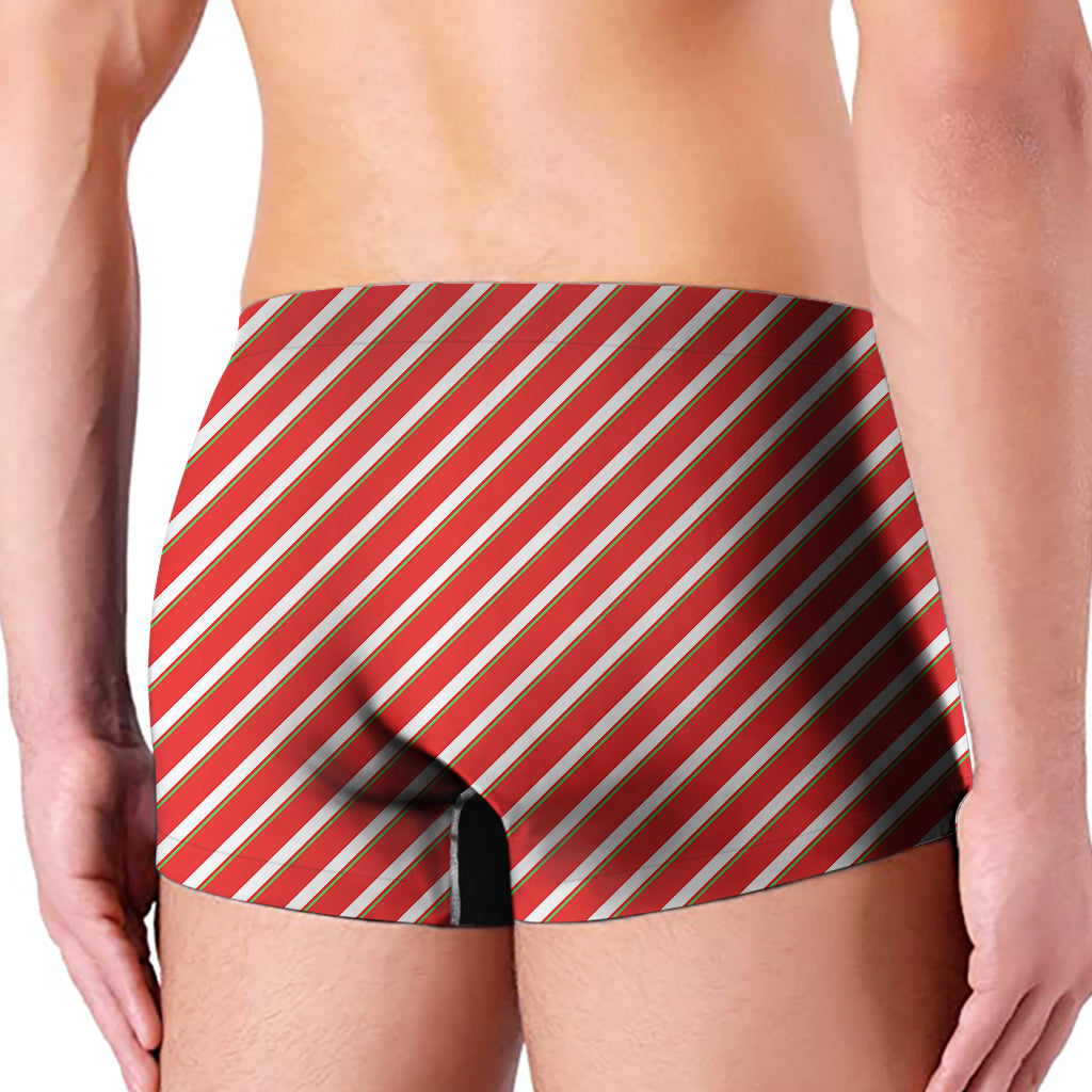 Candy Cane Stripe Pattern Print Men's Boxer Briefs