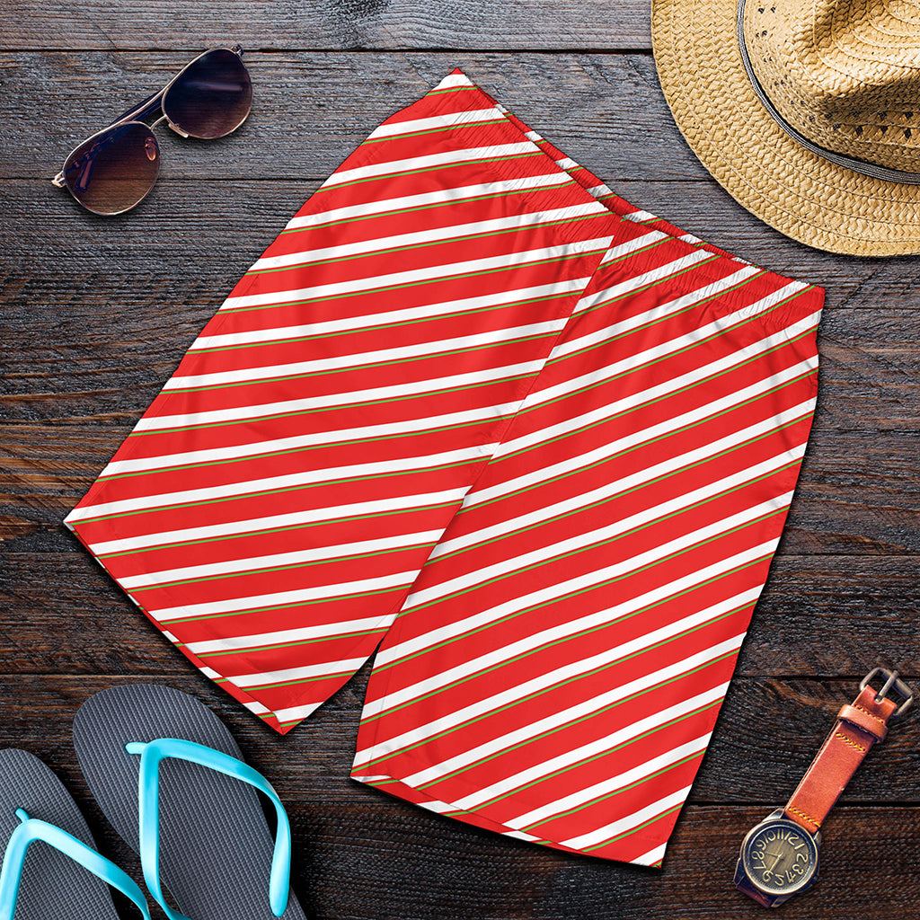 Candy Cane Stripe Pattern Print Men's Shorts