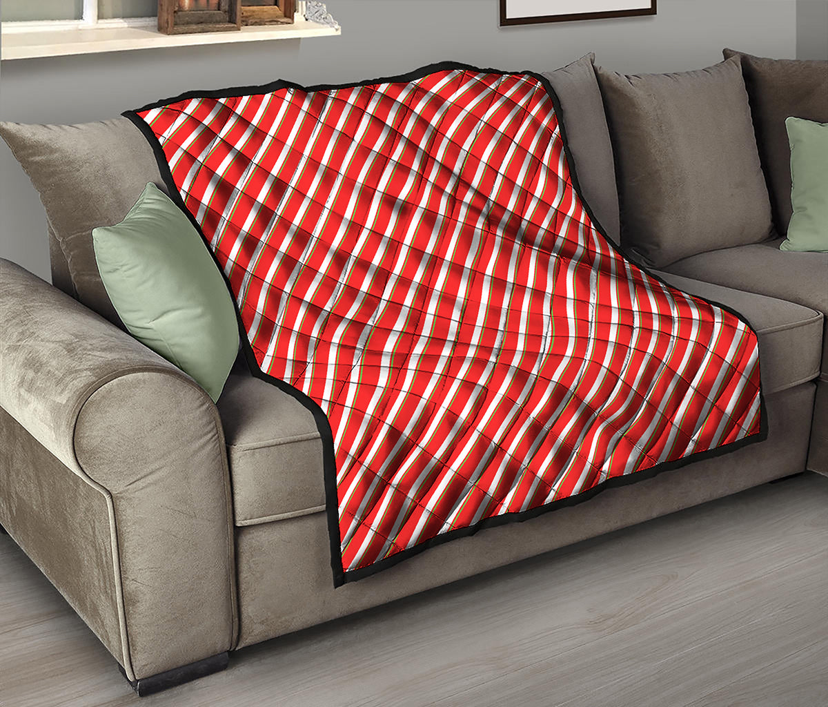 Candy Cane Stripe Pattern Print Quilt