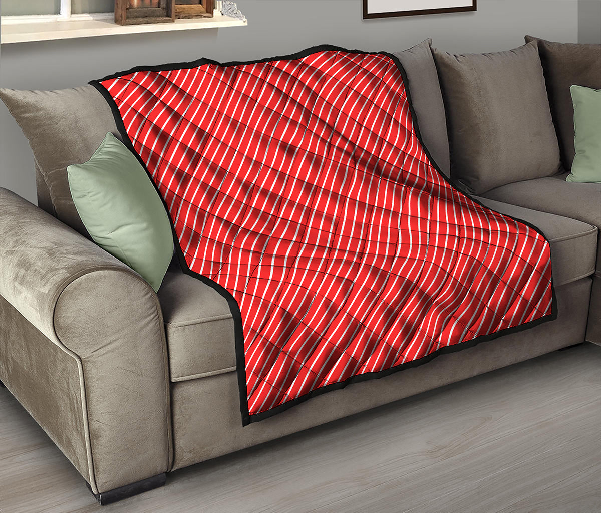 Candy Cane Striped Pattern Print Quilt