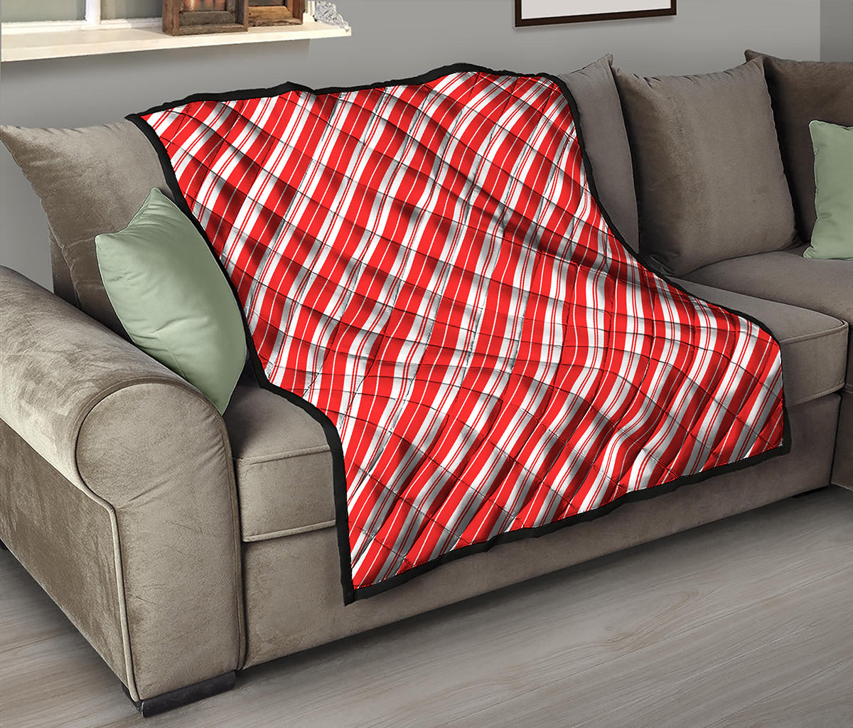 Candy Cane Stripes Pattern Print Quilt