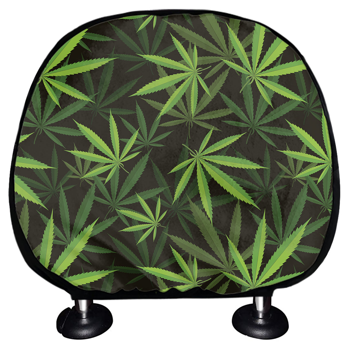 Cannabis Leaves Pattern Print Car Headrest Covers