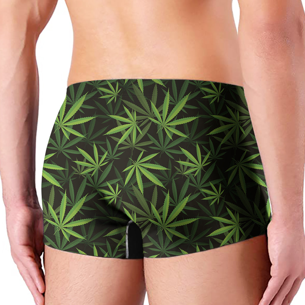 Cannabis Leaves Pattern Print Men's Boxer Briefs