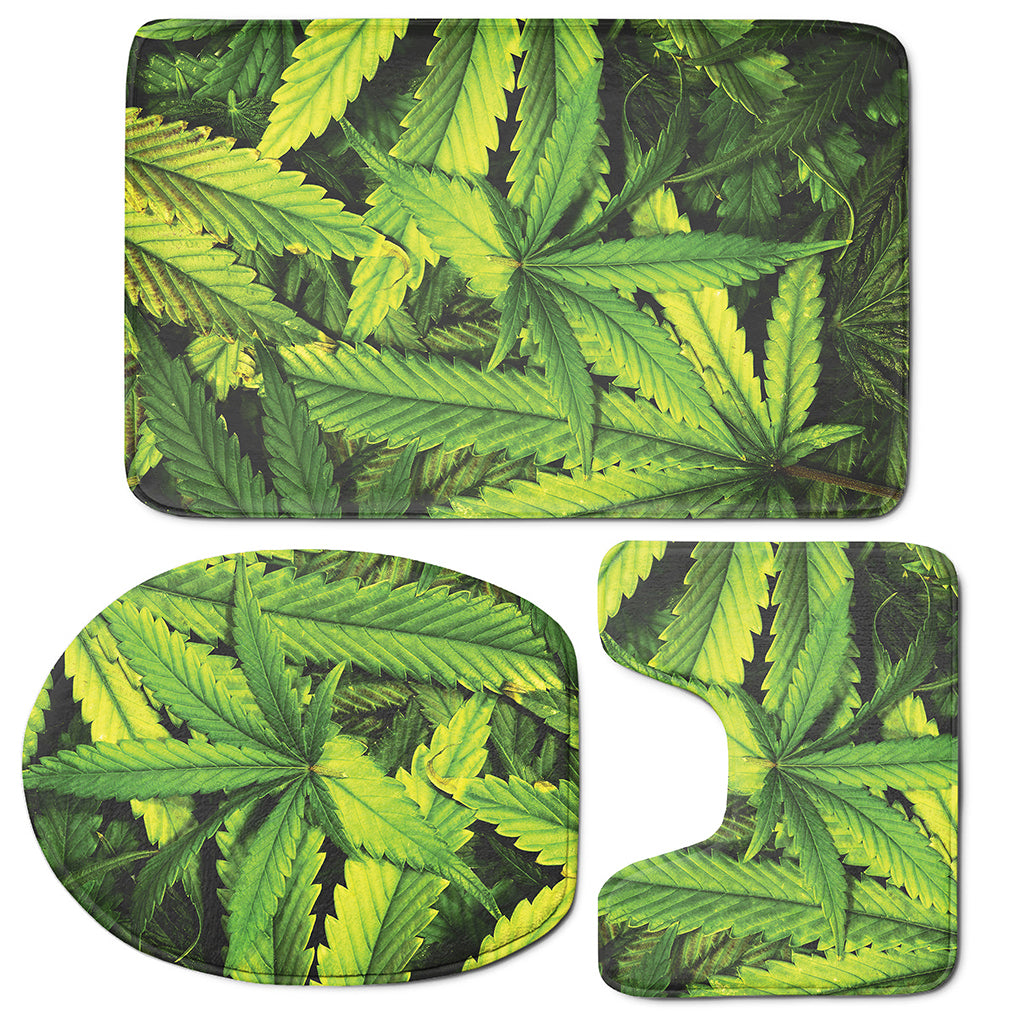 Cannabis Print 3 Piece Bath Mat Set