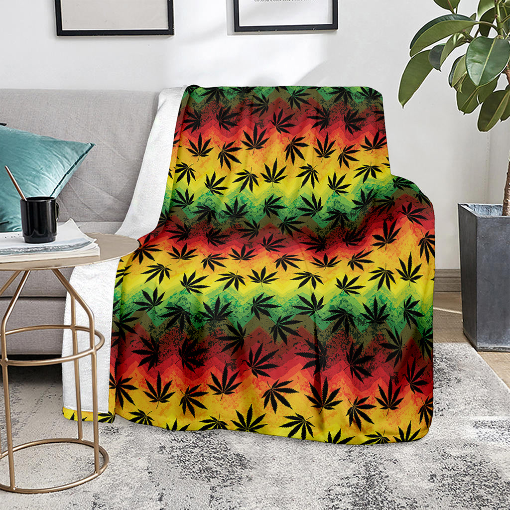 Cannabis Rasta Pattern Print Blanket