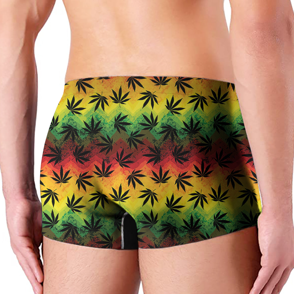 Cannabis Rasta Pattern Print Men's Boxer Briefs
