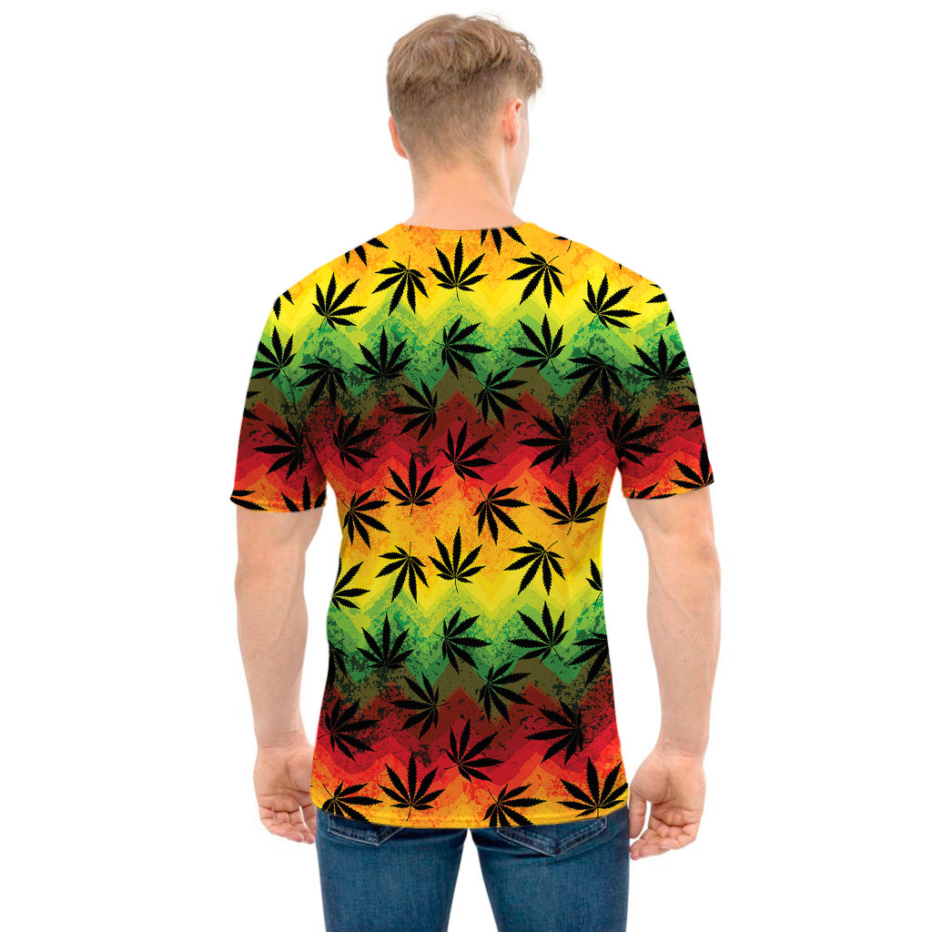Cannabis Rasta Pattern Print Men's T-Shirt