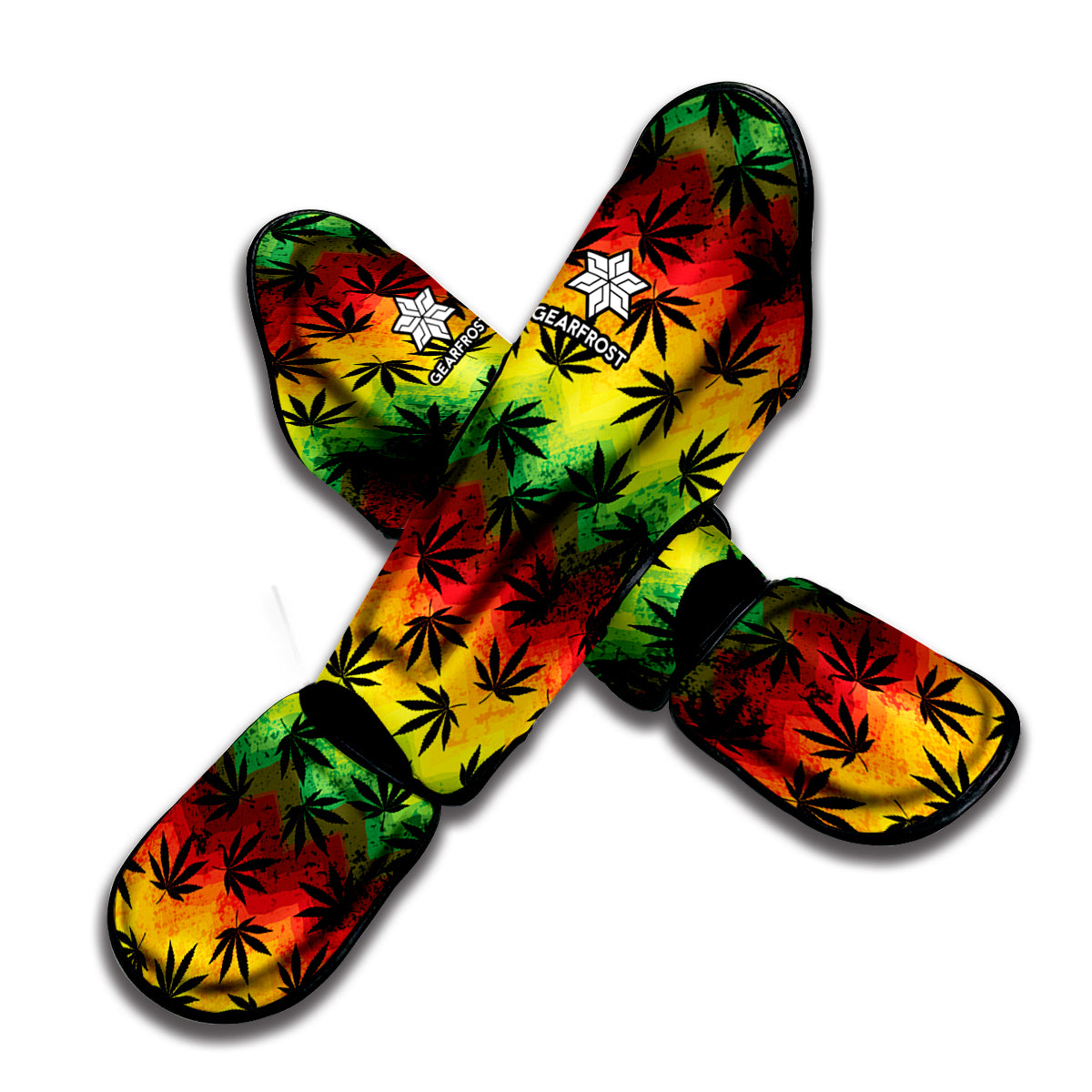 Cannabis Rasta Pattern Print Muay Thai Shin Guard
