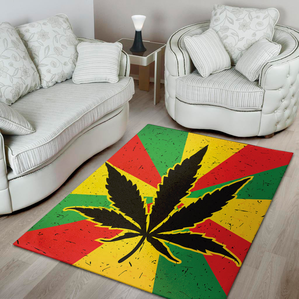 Cannabis Rasta Print Area Rug