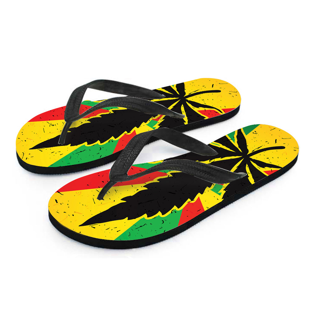 Cannabis Rasta Print Flip Flops