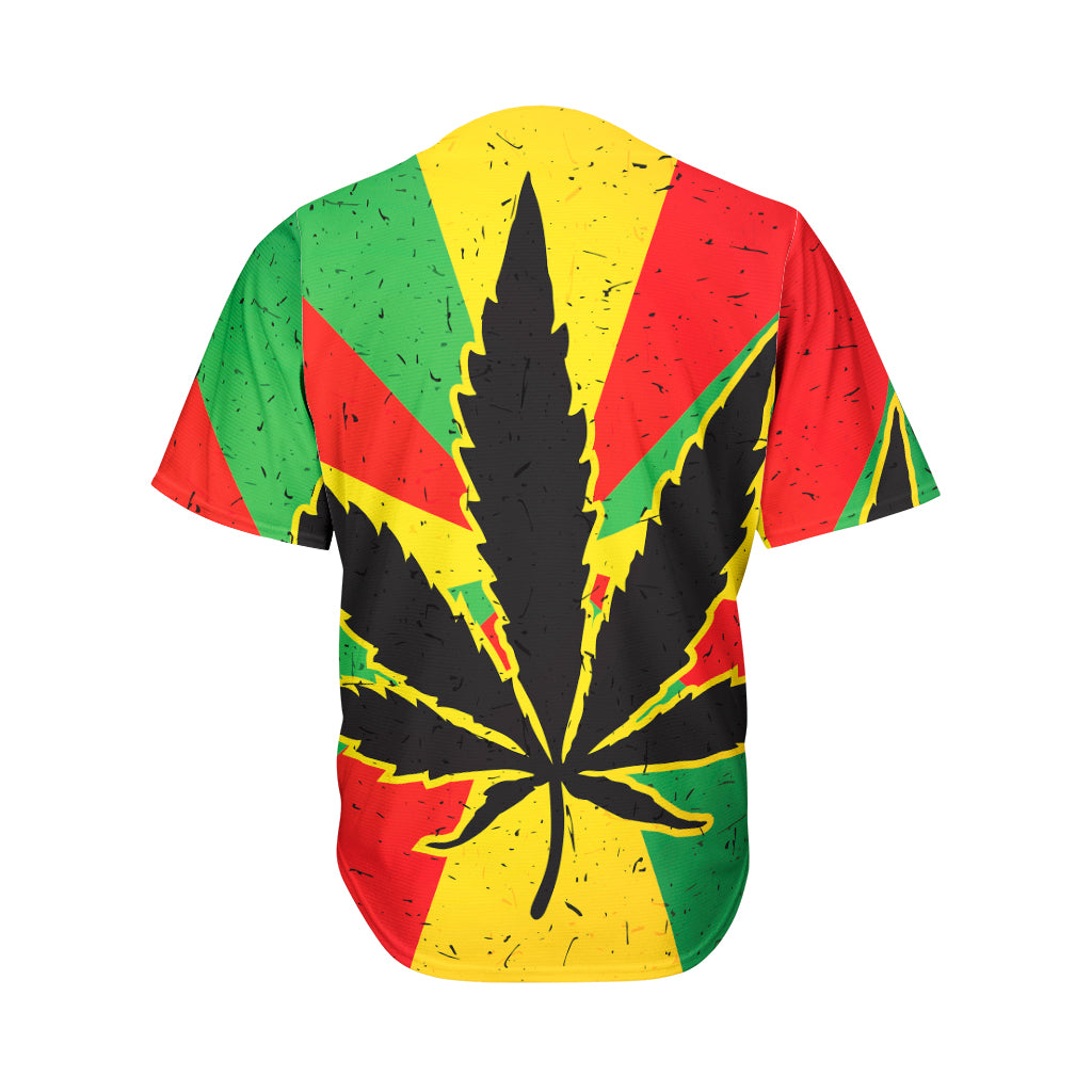 Cannabis Rasta Print Men's Baseball Jersey