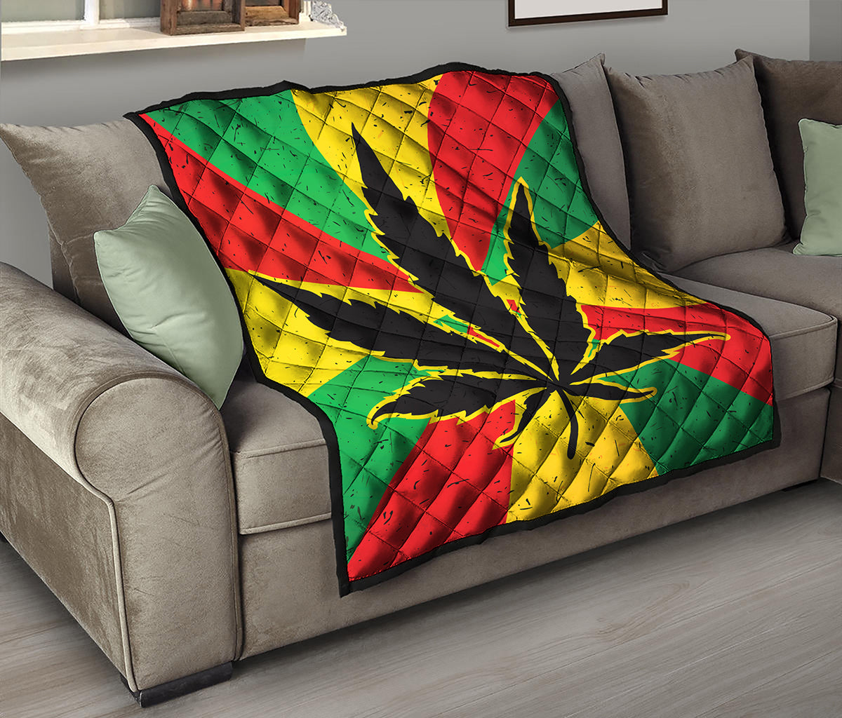 Cannabis Rasta Print Quilt