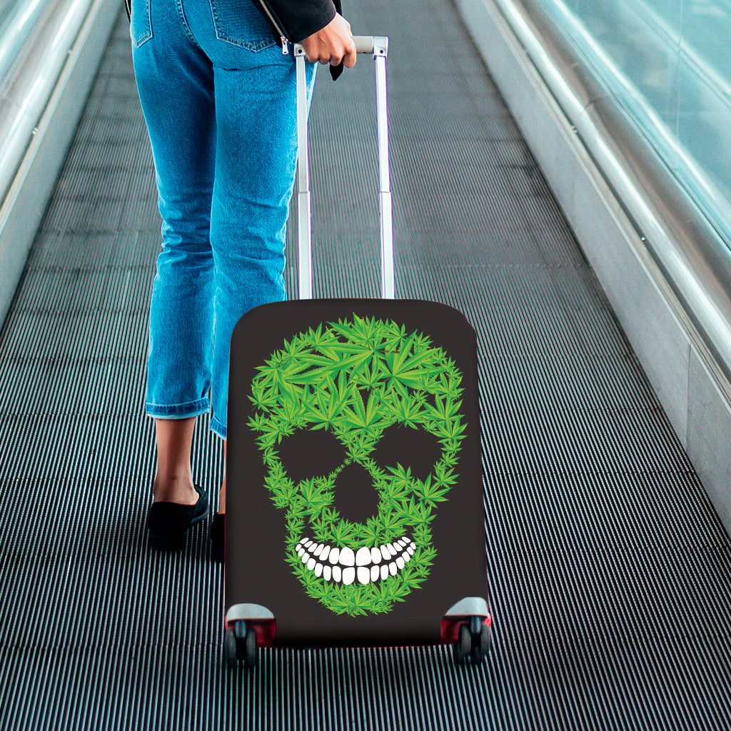 Cannabis Skull Print Luggage Cover
