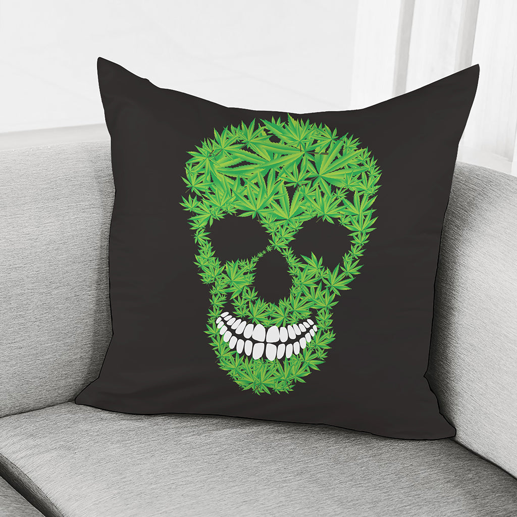Cannabis Skull Print Pillow Cover
