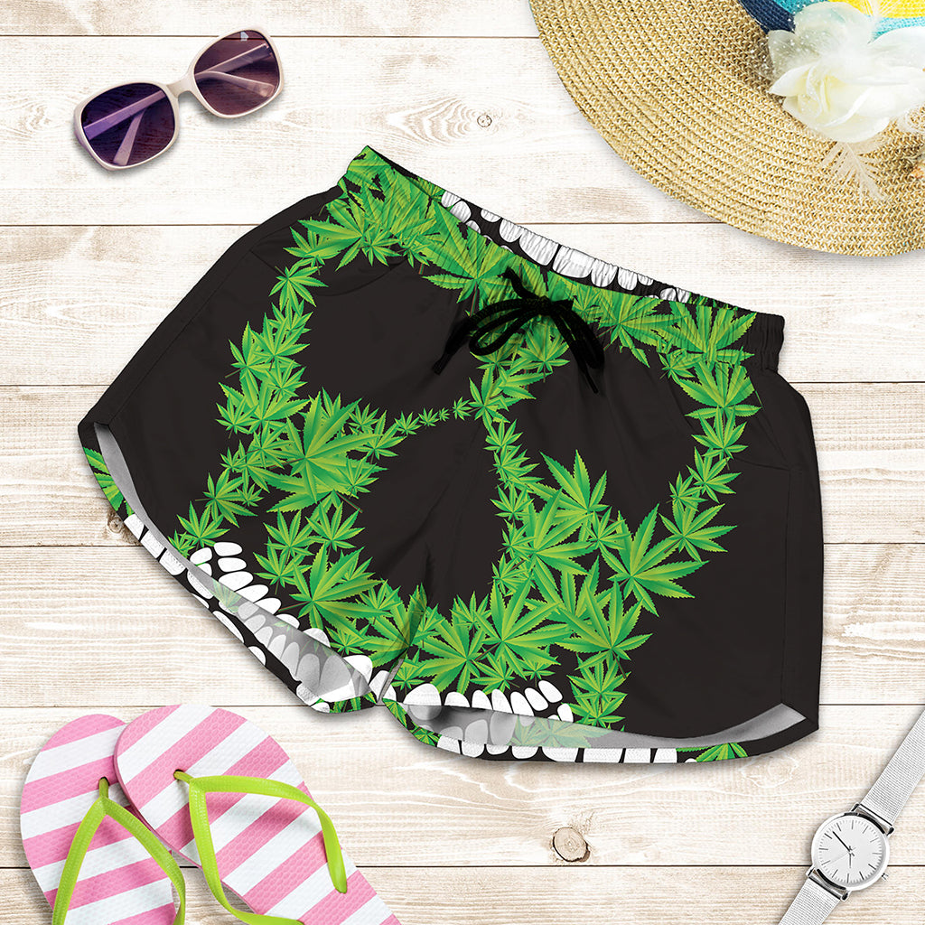 Cannabis Skull Print Women's Shorts