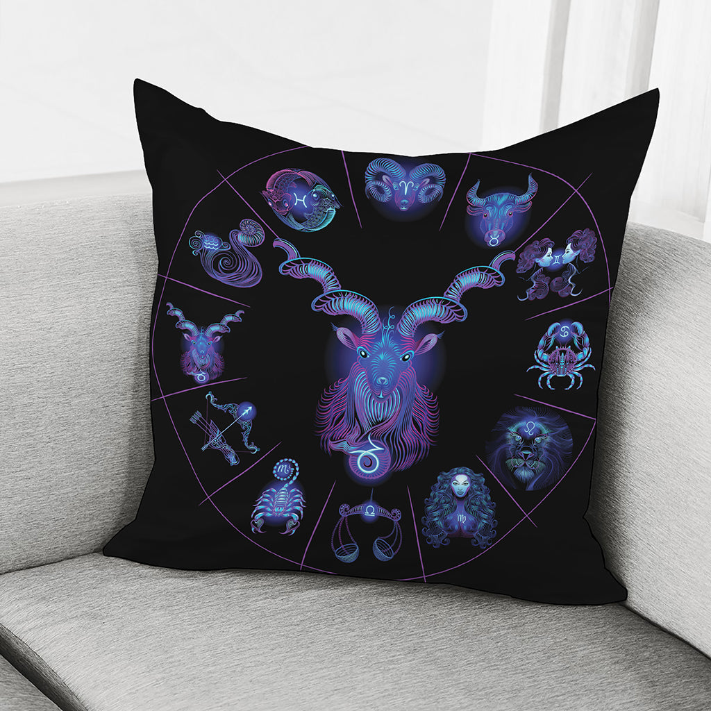 Capricorn And Astrological Signs Print Pillow Cover