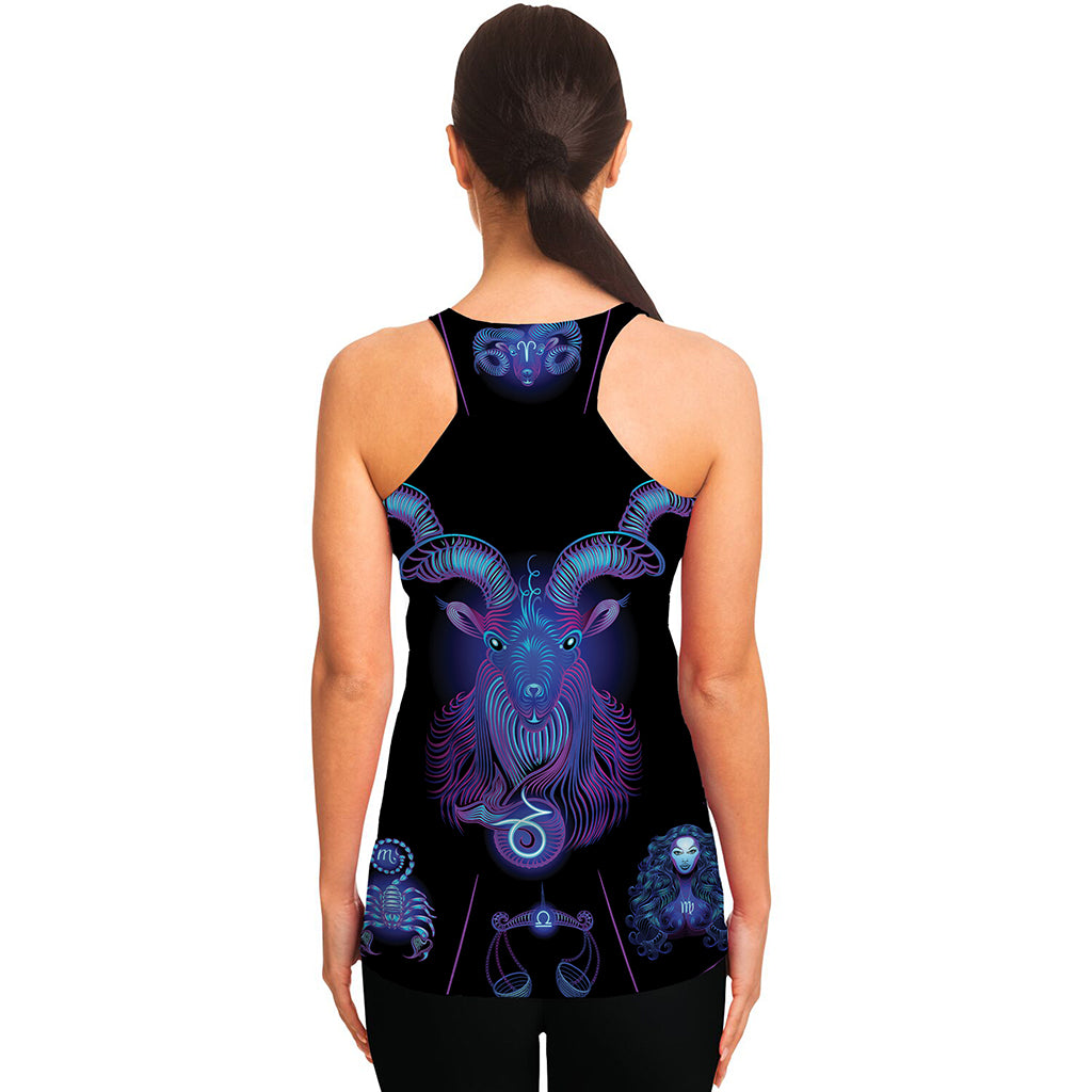 Capricorn And Astrological Signs Print Women's Racerback Tank Top