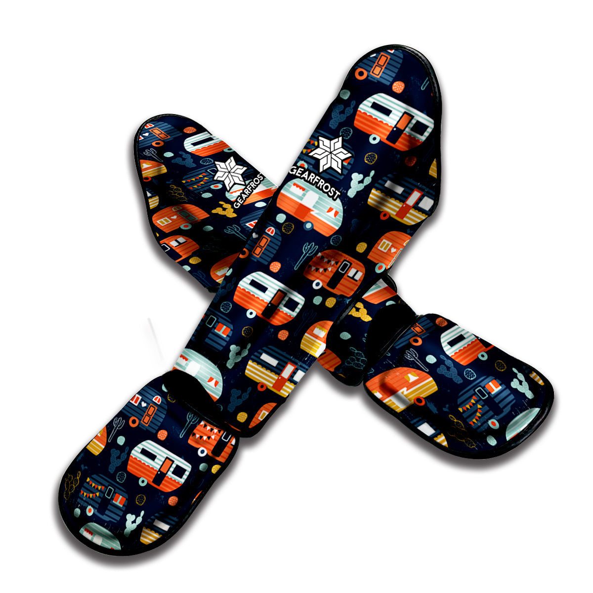 Caravan Camping Pattern Print Muay Thai Shin Guard