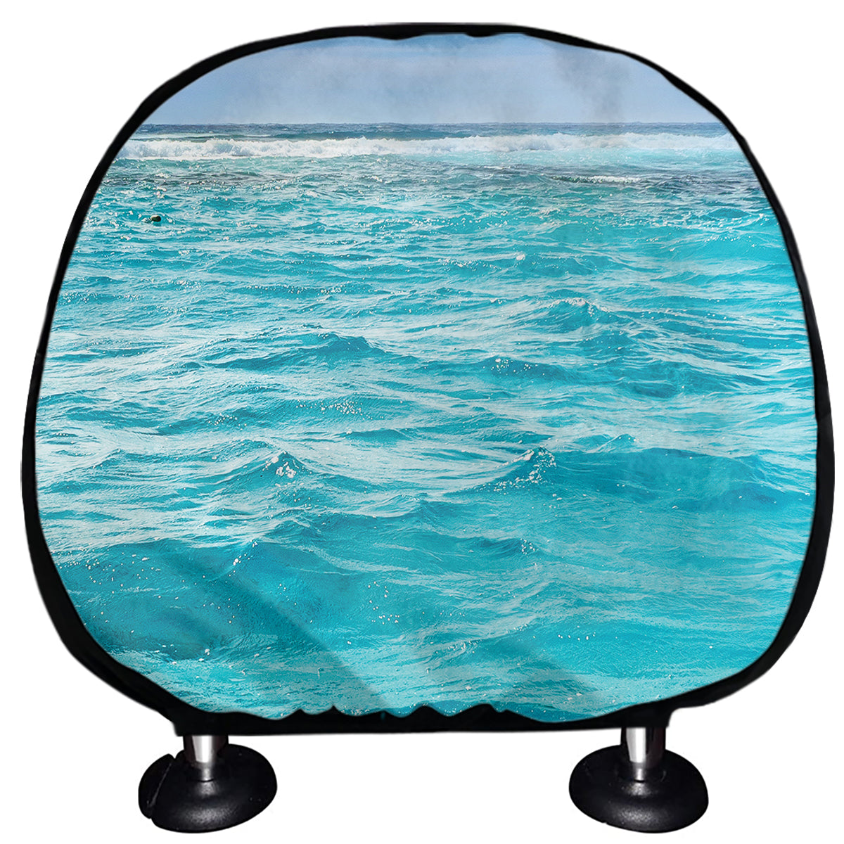 Caribbean Ocean Print Car Headrest Covers