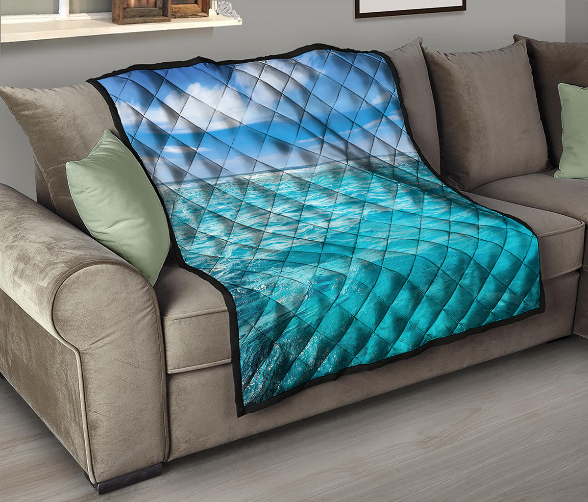 Caribbean Ocean Print Quilt