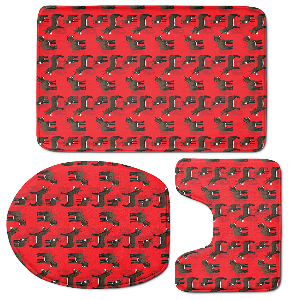 Cartoon Balearic Donkey Pattern Print 3 Piece Bath Mat Set