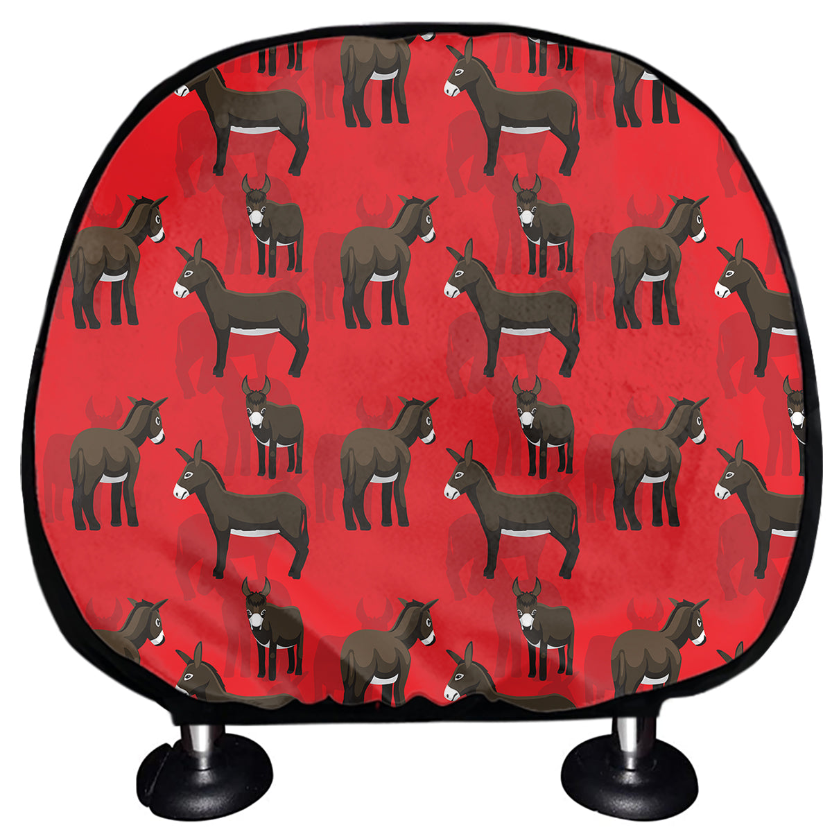 Cartoon Balearic Donkey Pattern Print Car Headrest Covers