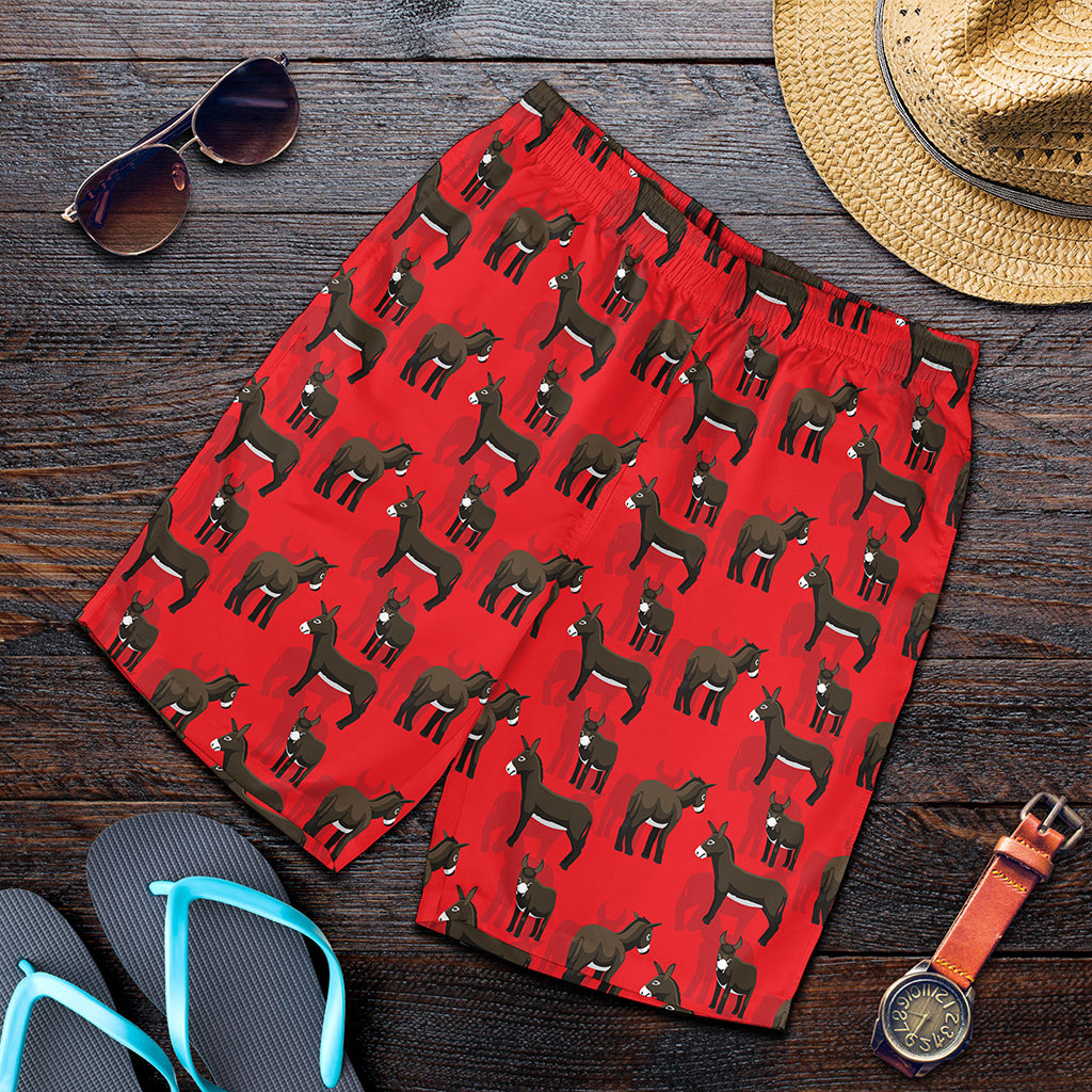 Cartoon Balearic Donkey Pattern Print Men's Shorts