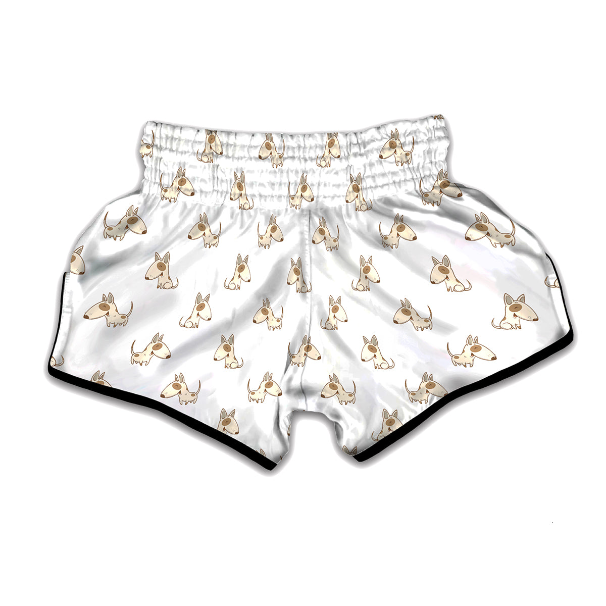 Cartoon Bull Terrier Pattern Print Muay Thai Boxing Shorts