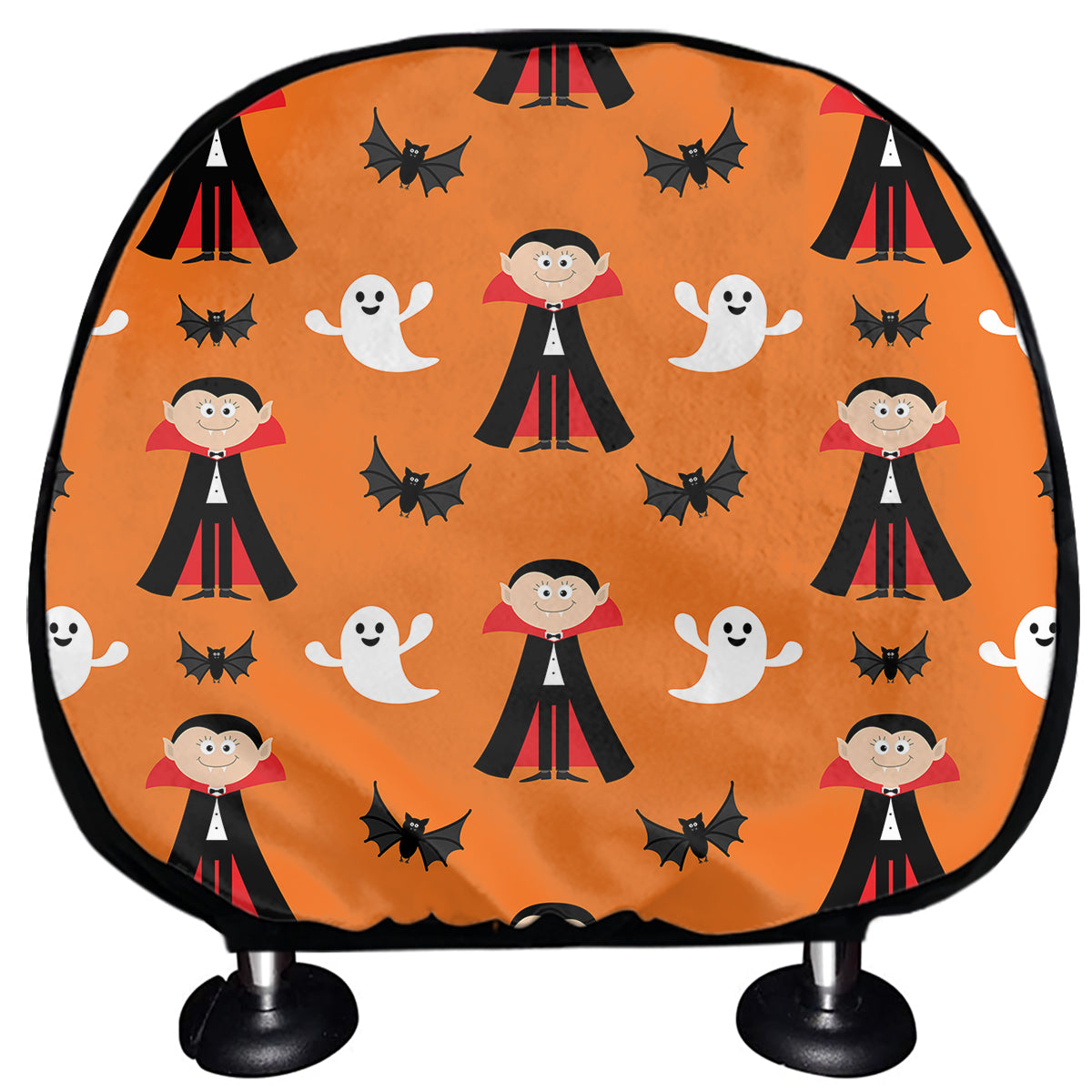 Cartoon Dracula Pattern Print Car Headrest Covers