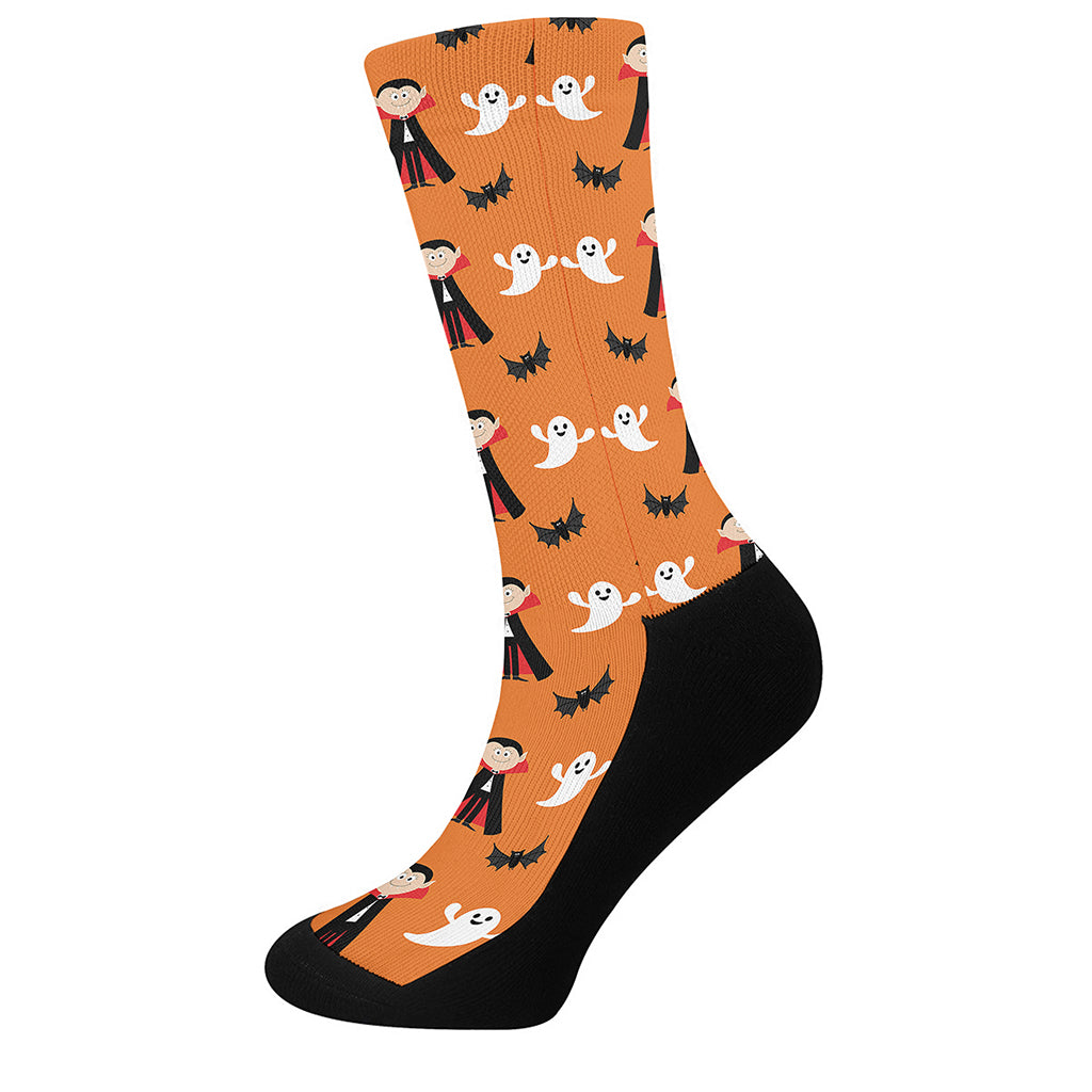Cartoon Dracula Pattern Print Crew Socks